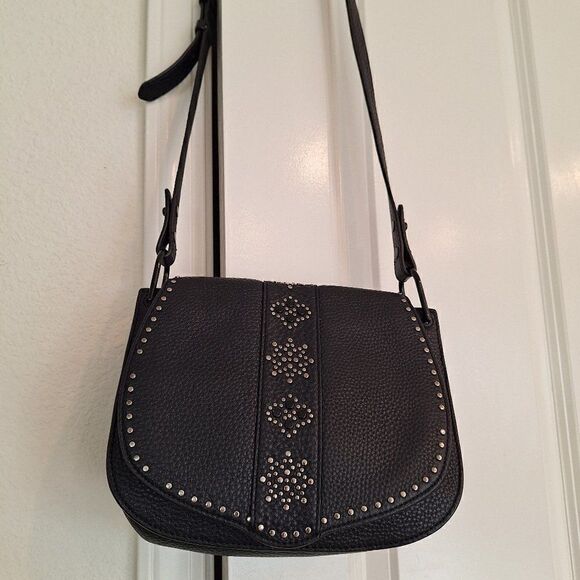 Rebecca Minkoff Saddle Black Leather Crossbody - Picture 1 of 14